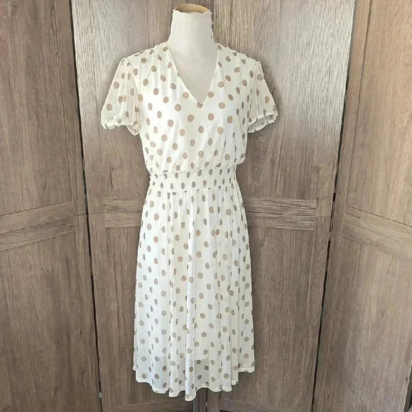 Elegant White Polka Dot Dress Kate and Lily - Picture 1 of 6